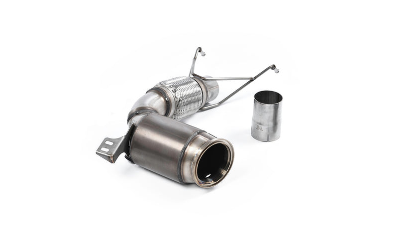 Milltek downpipe ze sportowym katalizatorem — MINI Mk3 (F56) Mini Cooper S 2.0 Turbo (wersje brytyjskie i europejskie i przed liftingiem LCI tylko)