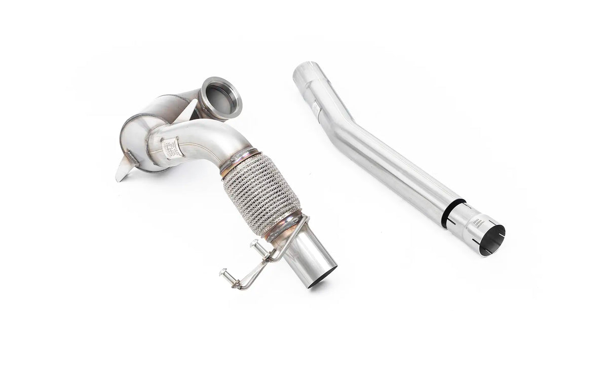 Milltek downpipe z odlewaną sekcją i katalizatorem Race — Volkswagen Polo GTI 2.0 TSI (AW - 5-drzwiowy) - wersje bez GPF/OPF — SSXVW572