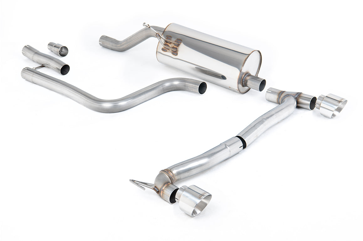 Milltek OPF/GPF-Back — Ford Fiesta Mk8 1.0T EcoBoost ST-Line 3- i 5-drzwiowy (155 KM Hybrid tylko wersje z OPF/GPF) - Maxton Designs dwa wyjścia zestawy — SSXFD412