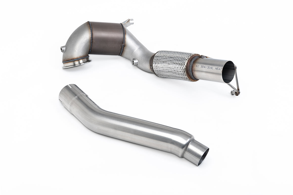 Milltek downpipe ze sportowym katalizatorem — Volkswagen Golf Mk8 GTi (245 KM bez GPF / rynek północnoamerykański wersje tylko) — SSXVW762