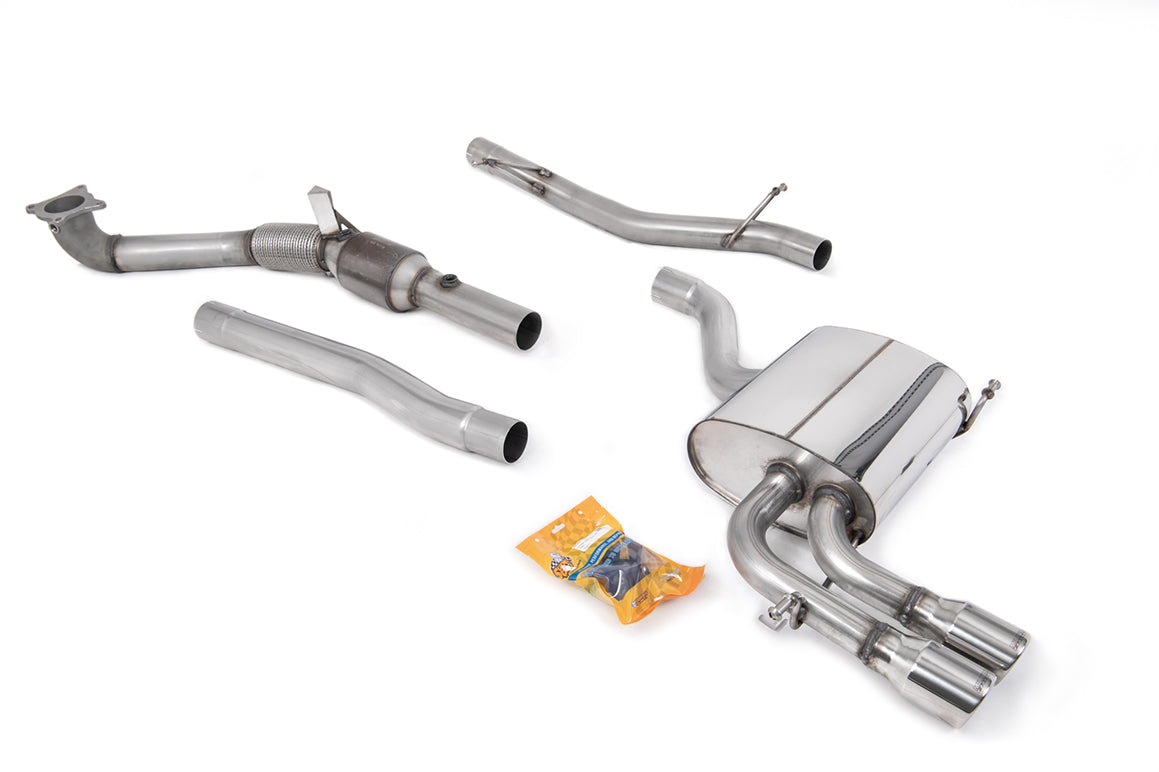 Milltek SSXAU087 — Audi A3 2.0T FSI Quattro - Non-Resonated (Louder) Turbo-Back Exhaust System with Hi-Flow Sports Catalyst