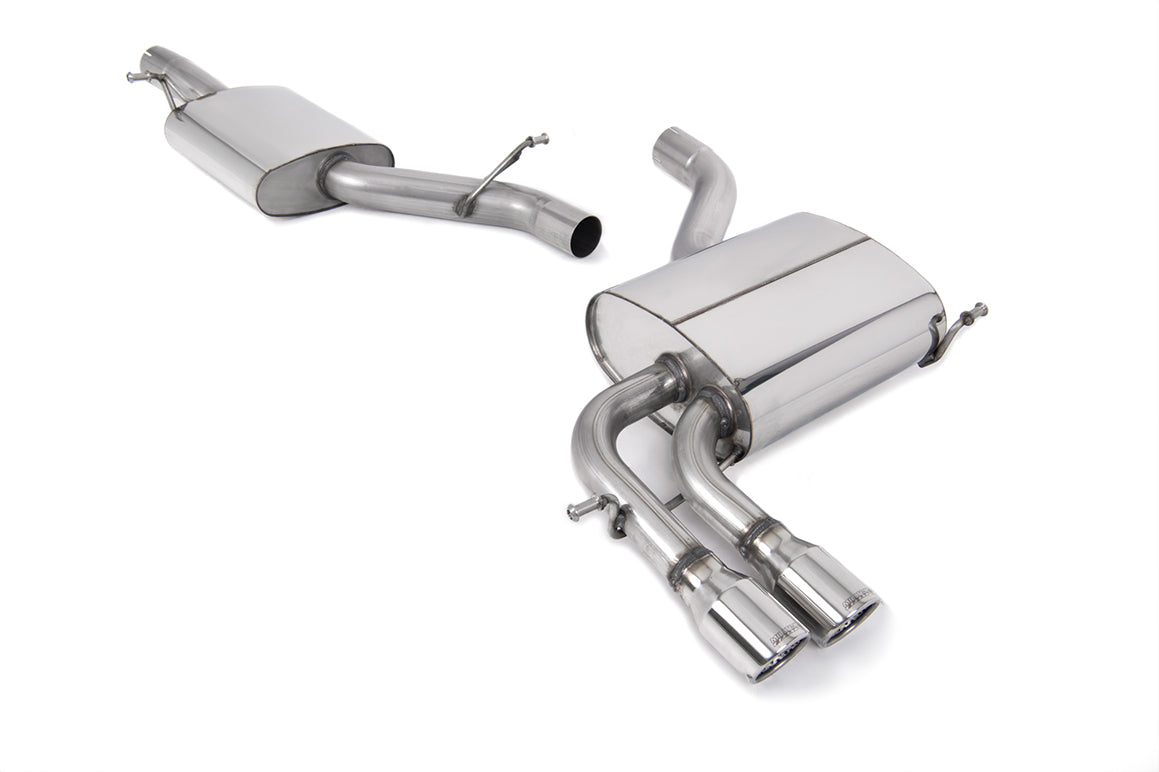 Milltek SSXVW045 — Audi A3 2.0T FSI Quattro - Resonated (Quieter) Cat-Back Exhaust System with Polished Trims